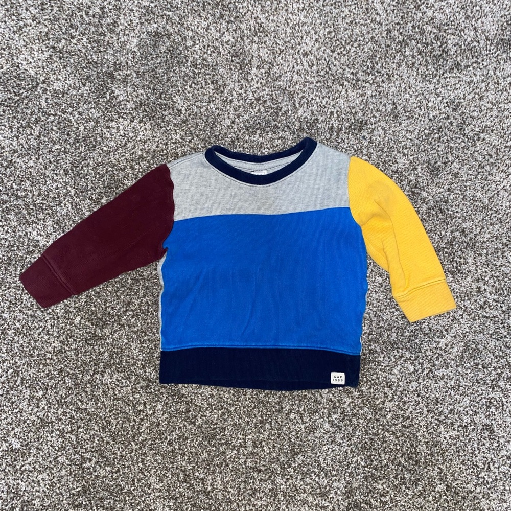 GAP Kids Multicolor Sweatshirt - Blue, Yellow, Maroon
